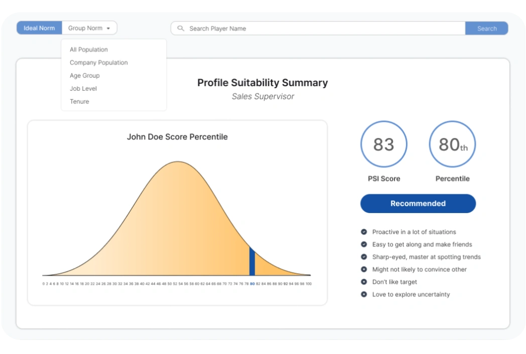 Gamified psychometric assessment result for Indonesian Companies